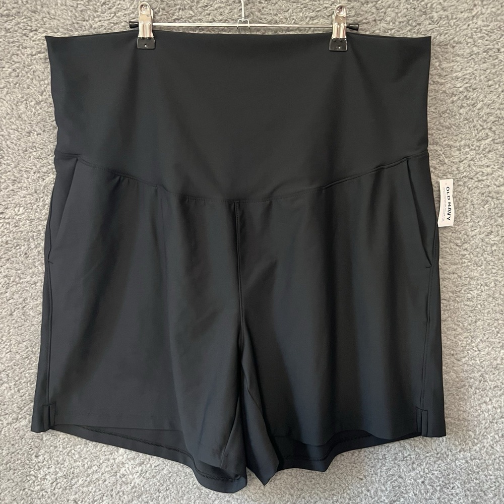 Old Navy Maternity Shorts Womens XL Black Active Powersoft High Rise Go Dry